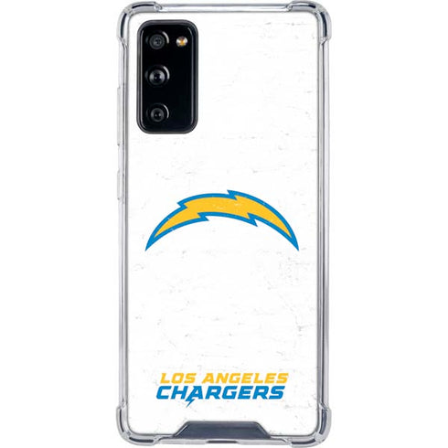 NFL Los Angeles Chargers Distressed Galaxy S20 FE Clear Case